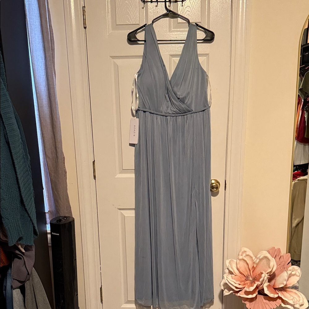 Azazie Light Blue Maxi Dress